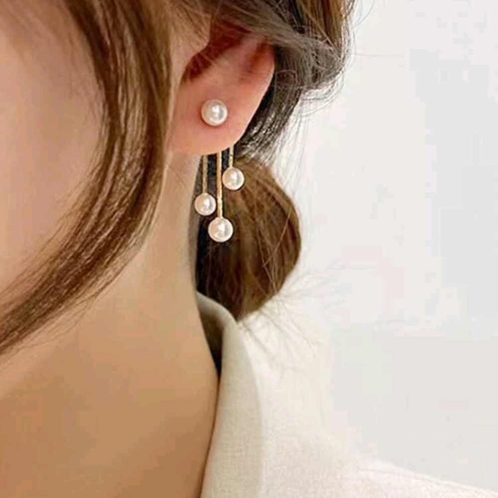 Faux Pearl Decor Earring Jackets